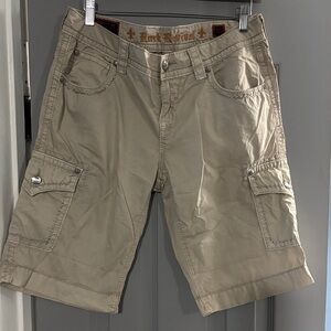 Rock Revival Women's Khaki Cargo Shorts - Beige Utility Style